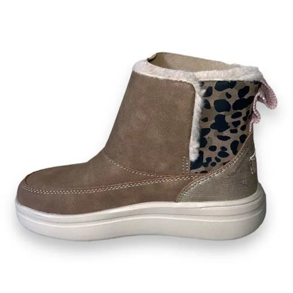 Hey Dude Mel Casual Shoes &quot;Chestnut&quot; Leopard Youth 12