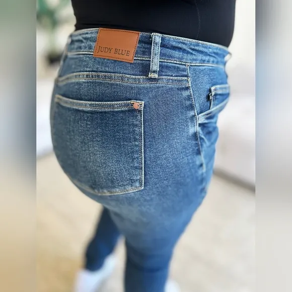 High Waist Skinny Stretch Slim Retro 90s Mom Patch Pocket Jean Pants Judy Blue