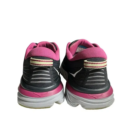 Hoka One One Bondi 7 Pink Black Running Shoes Sneakers Women's Size 9.5 #S49-6