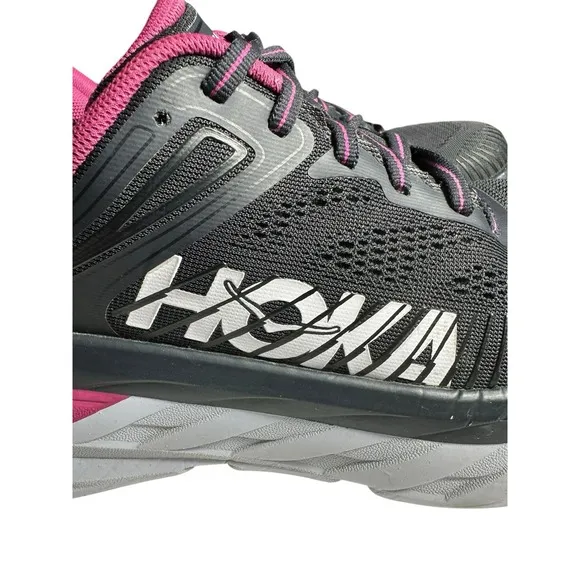 Hoka One One Bondi 7 Pink Black Running Shoes Sneakers Women's Size 9.5 #S49-6