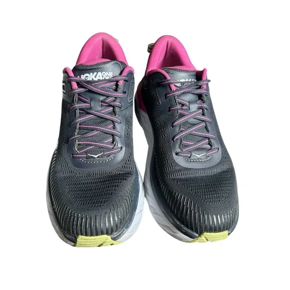 Hoka One One Bondi 7 Pink Black Running Shoes Sneakers Women's Size 9.5 #S49-6