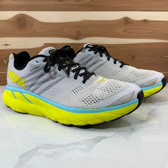 Hoka One One Clifton 6 Lunar Rock Nimbus Shoes (1102872-LRNC) Men's Size 12