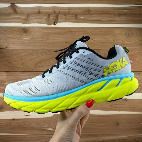 Hoka One One Clifton 6 Lunar Rock Nimbus Shoes (1102872-LRNC) Men's Size 12