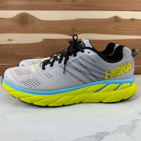 Hoka One One Clifton 6 Lunar Rock Nimbus Shoes (1102872-LRNC) Men's Size 12