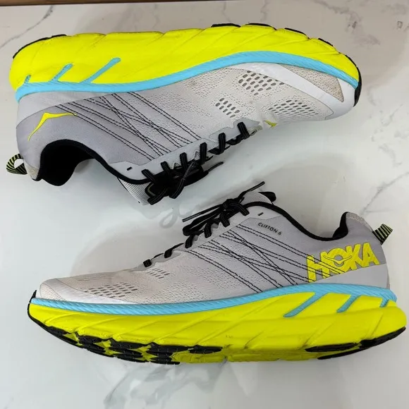 Hoka One One Clifton 6 Lunar Rock Nimbus Shoes (1102872-LRNC) Men's Size 12