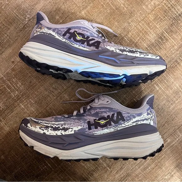 Hoka Women's Stinson 7 Running Shoes in Cosmic Sky Meteor Lavender Silver Purple
