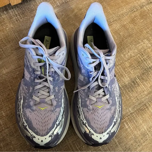 Hoka Women's Stinson 7 Running Shoes in Cosmic Sky Meteor Lavender Silver Purple
