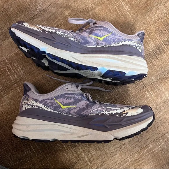 Hoka Women's Stinson 7 Running Shoes in Cosmic Sky Meteor Lavender Silver Purple