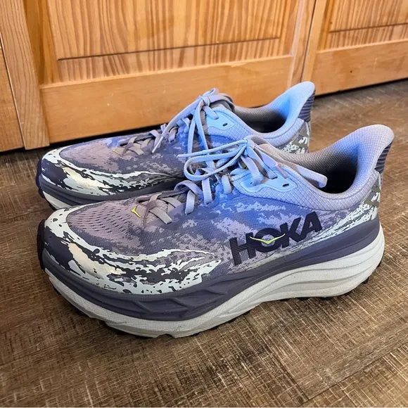 Hoka Women's Stinson 7 Running Shoes in Cosmic Sky Meteor Lavender Silver Purple
