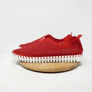 Ilse Jacobsen Tulip 139 Shoes Womens 41 Red Slip On Loafer Sneaker