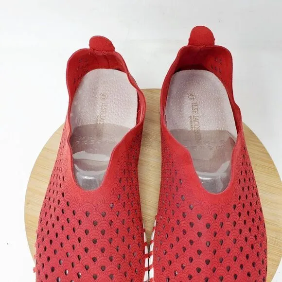Ilse Jacobsen Tulip 139 Shoes Womens 41 Red Slip On Loafer Sneaker