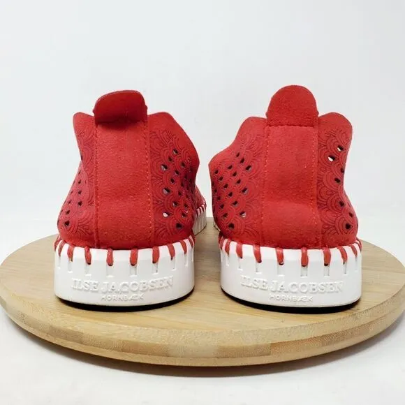 Ilse Jacobsen Tulip 139 Shoes Womens 41 Red Slip On Loafer Sneaker