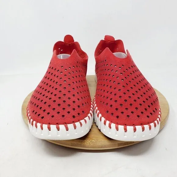 Ilse Jacobsen Tulip 139 Shoes Womens 41 Red Slip On Loafer Sneaker