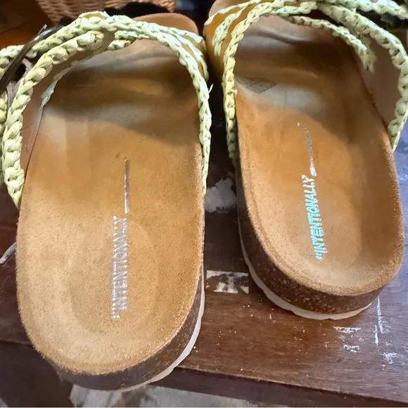 Intentionally blank, dazed pistachio, mustard yellow Sandals 7
