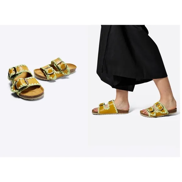 Intentionally blank, dazed pistachio, mustard yellow Sandals 7