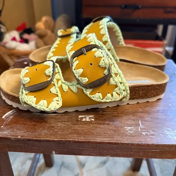 Intentionally blank, dazed pistachio, mustard yellow Sandals 7