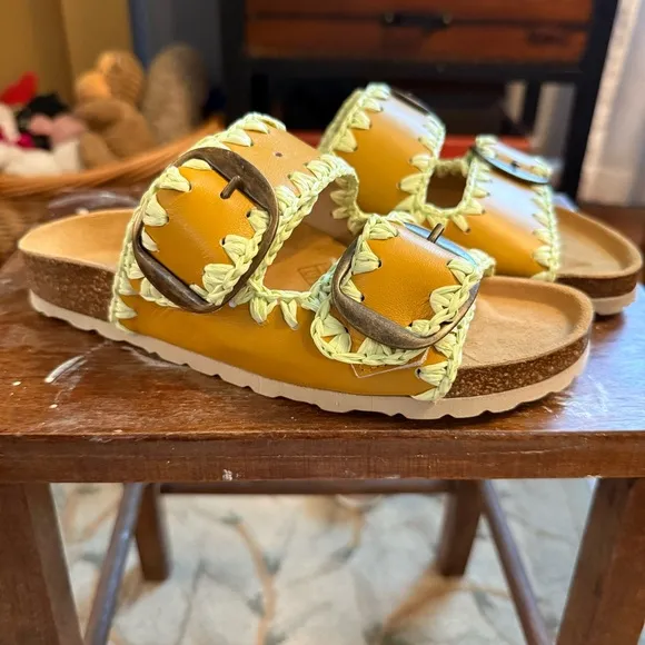 Intentionally blank, dazed pistachio, mustard yellow Sandals 7