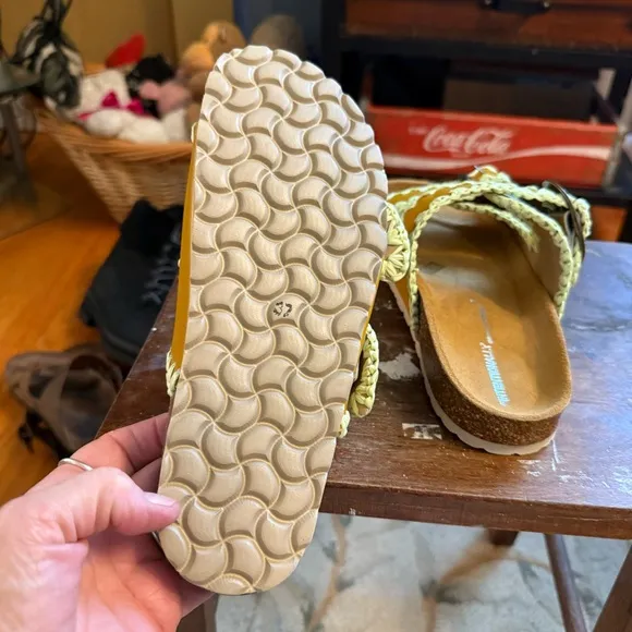 Intentionally blank, dazed pistachio, mustard yellow Sandals 7
