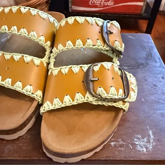 Intentionally blank, dazed pistachio, mustard yellow Sandals 7