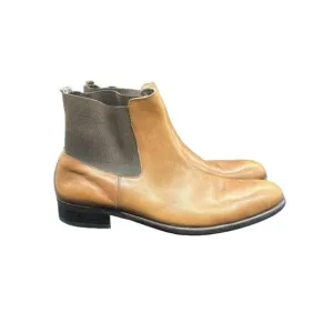 Interview Vintage Turkish Brown Leather Stretch Ankle Chelsea Boots 43 or US 9