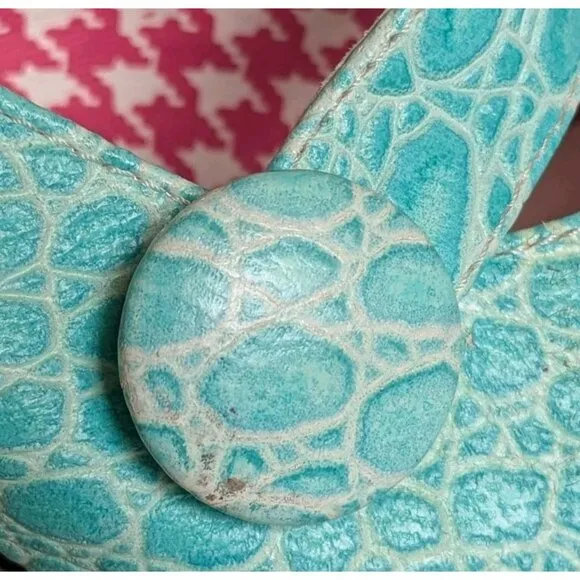 Irregular Choice Mary Jane Chunky Block Heels Shoes Strappy Turquoise Sz US 9.5