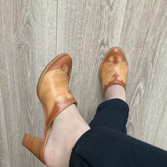 Italian Brown Genuine Leather Slip On Shoes Size 36/6