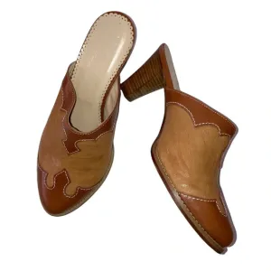 Italian Brown Genuine Leather Slip On Shoes Size 36/6