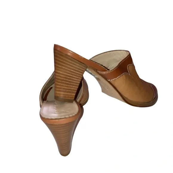 Italian Brown Genuine Leather Slip On Shoes Size 36/6