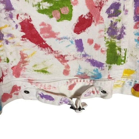 J. Crew Classic White Hand Painted Denim Jacket