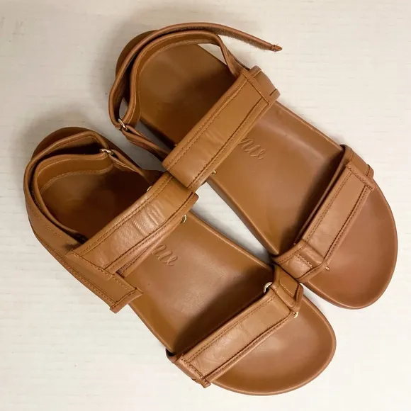 J. Crew Pacific Sandals with Sporty Leather Straps in Brown Tan