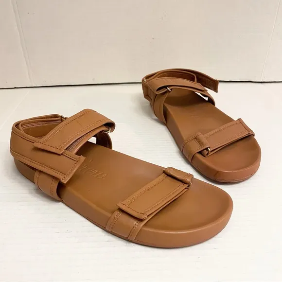 J. Crew Pacific Sandals with Sporty Leather Straps in Brown Tan