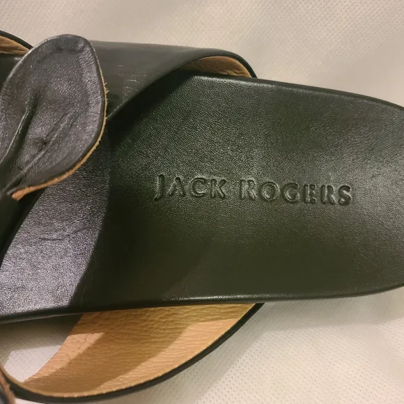 Jack Rogers | Black Double-Knot Monica Leather Sandal Sz 10