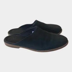 James Perse Helena Black Suede Slide On Mule Shoes Size 40 EU