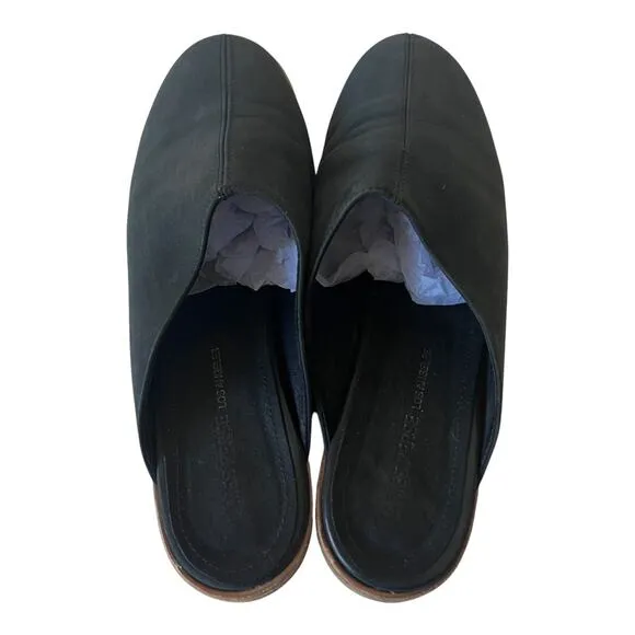 James Perse Helena Black Suede Slide On Mule Shoes Size 40 EU