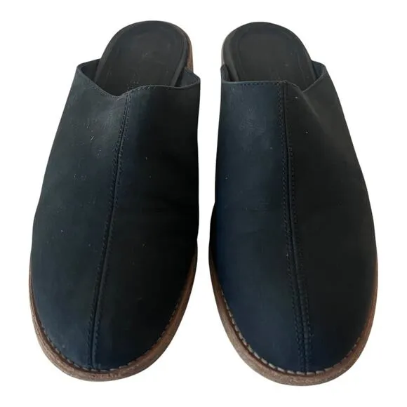 James Perse Helena Black Suede Slide On Mule Shoes Size 40 EU