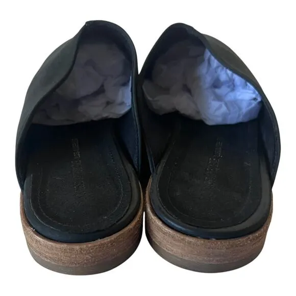 James Perse Helena Black Suede Slide On Mule Shoes Size 40 EU