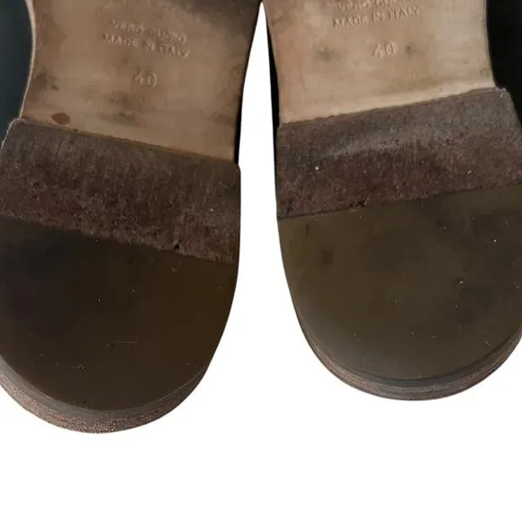 James Perse Helena Black Suede Slide On Mule Shoes Size 40 EU