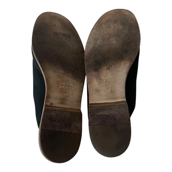 James Perse Helena Black Suede Slide On Mule Shoes Size 40 EU