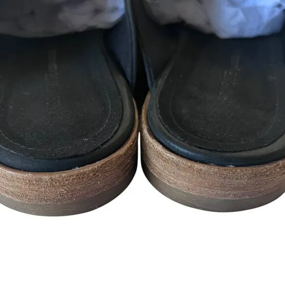 James Perse Helena Black Suede Slide On Mule Shoes Size 40 EU