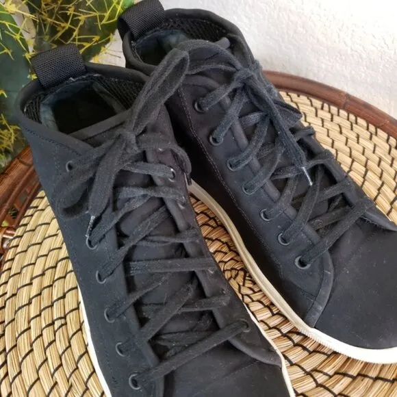 JAMES PERSE LA $395 Black Carbon Nylon Scuba Mid-Top Shoes Sneakers size 9