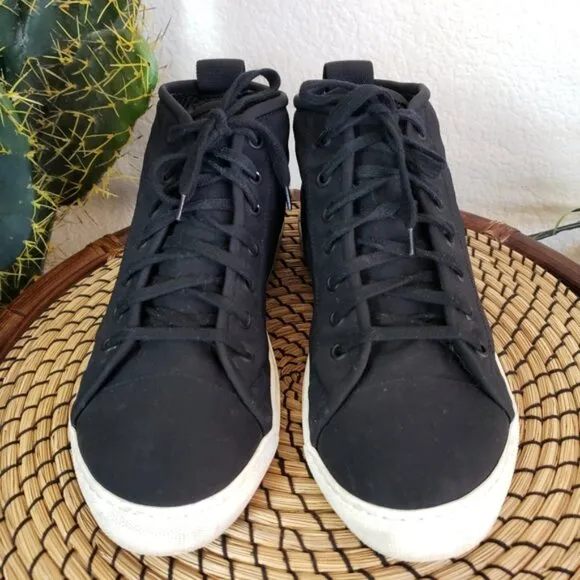 JAMES PERSE LA $395 Black Carbon Nylon Scuba Mid-Top Shoes Sneakers size 9