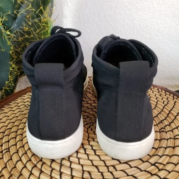 JAMES PERSE LA $395 Black Carbon Nylon Scuba Mid-Top Shoes Sneakers size 9