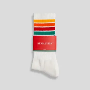 Jaquard Crew Sock / 8903 - White