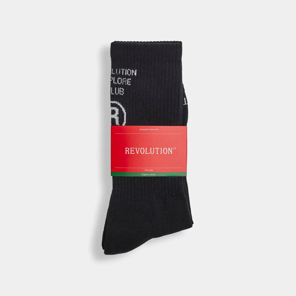 Jaquard Crew Sock / 8910 - Black