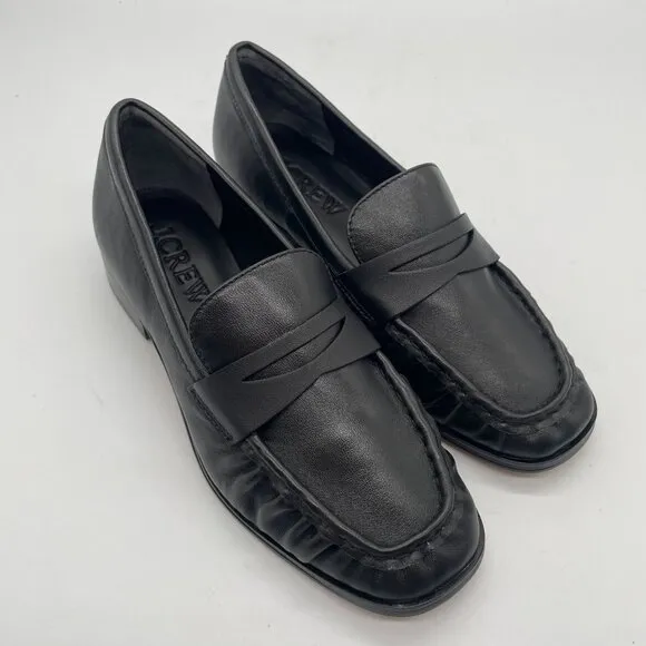 J.Crew Maison Loafers Ruched Leather Sz 5 Preppy Office Siren Work Academia