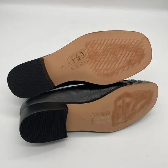 J.Crew Maison Loafers Ruched Leather Sz 5 Preppy Office Siren Work Academia