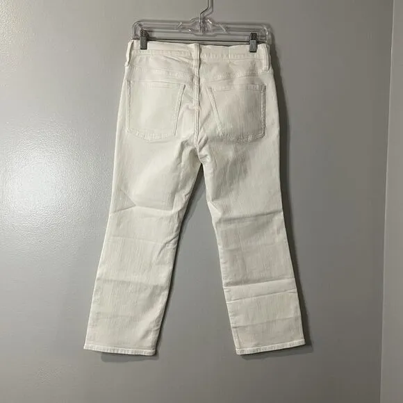 J.CREW Petite Mid-rise Kickout Jean Size 27P White NEW CH694 Casual Coastal