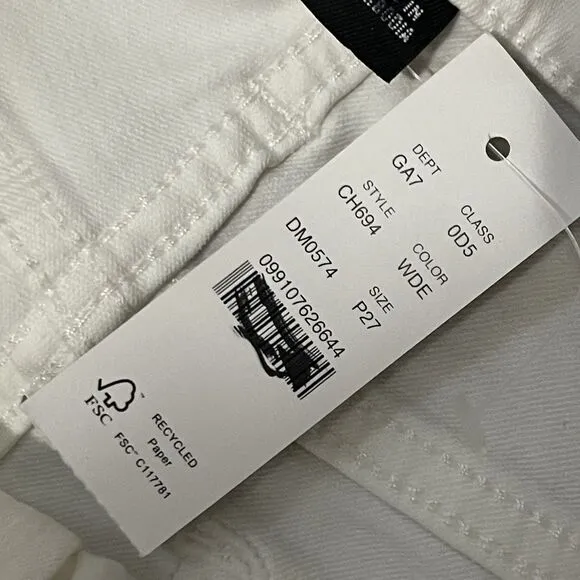 J.CREW Petite Mid-rise Kickout Jean Size 27P White NEW CH694 Casual Coastal