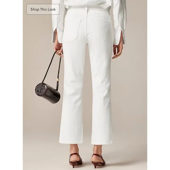 J.CREW Petite Mid-rise Kickout Jean Size 27P White NEW CH694 Casual Coastal
