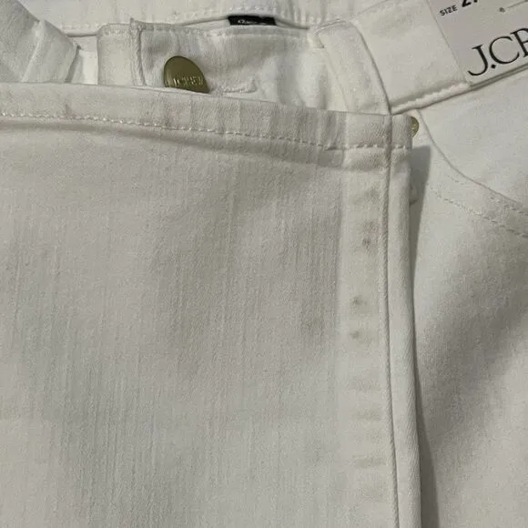 J.CREW Petite Mid-rise Kickout Jean Size 27P White NEW CH694 Casual Coastal